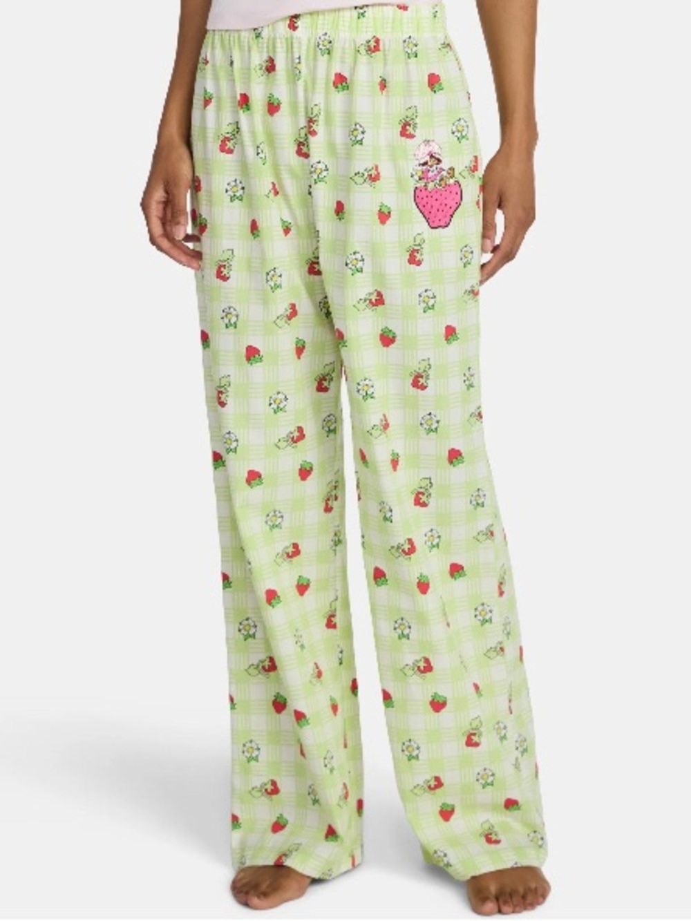 Checker Cotton Graphic Pants